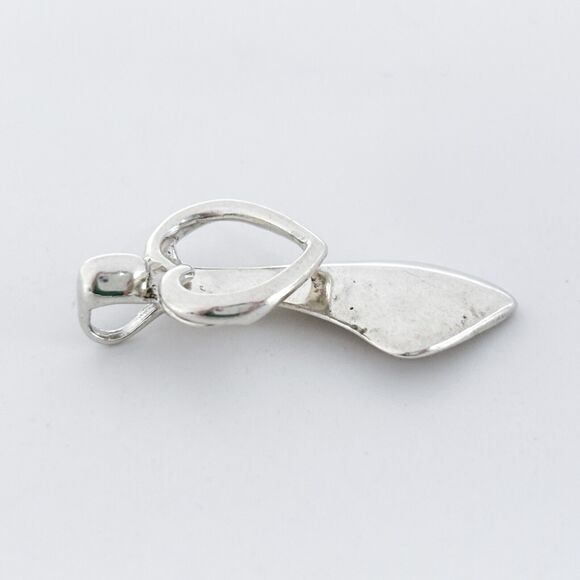 Vintage Sterling Silver 925 Abstract Heart Angel Pendant - Picture 5 of 9